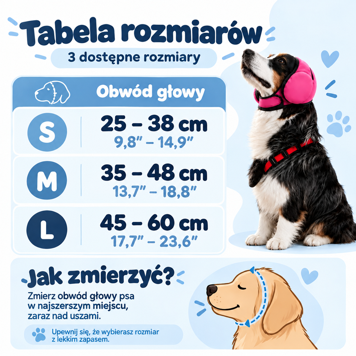 Wyciszające nauszniki dla psa